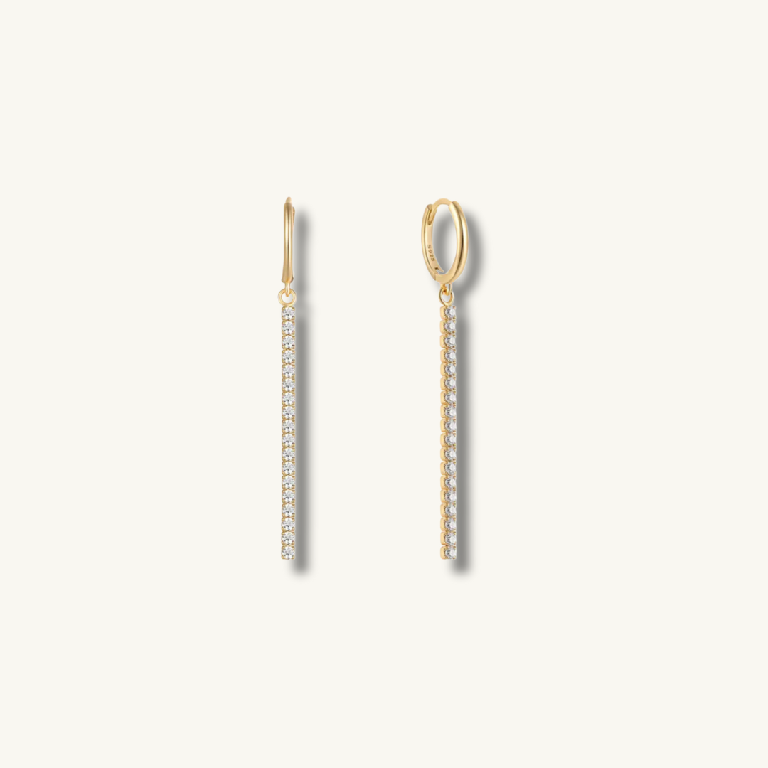 Gold CZ Drop Earrings Kate Gates Jewelry