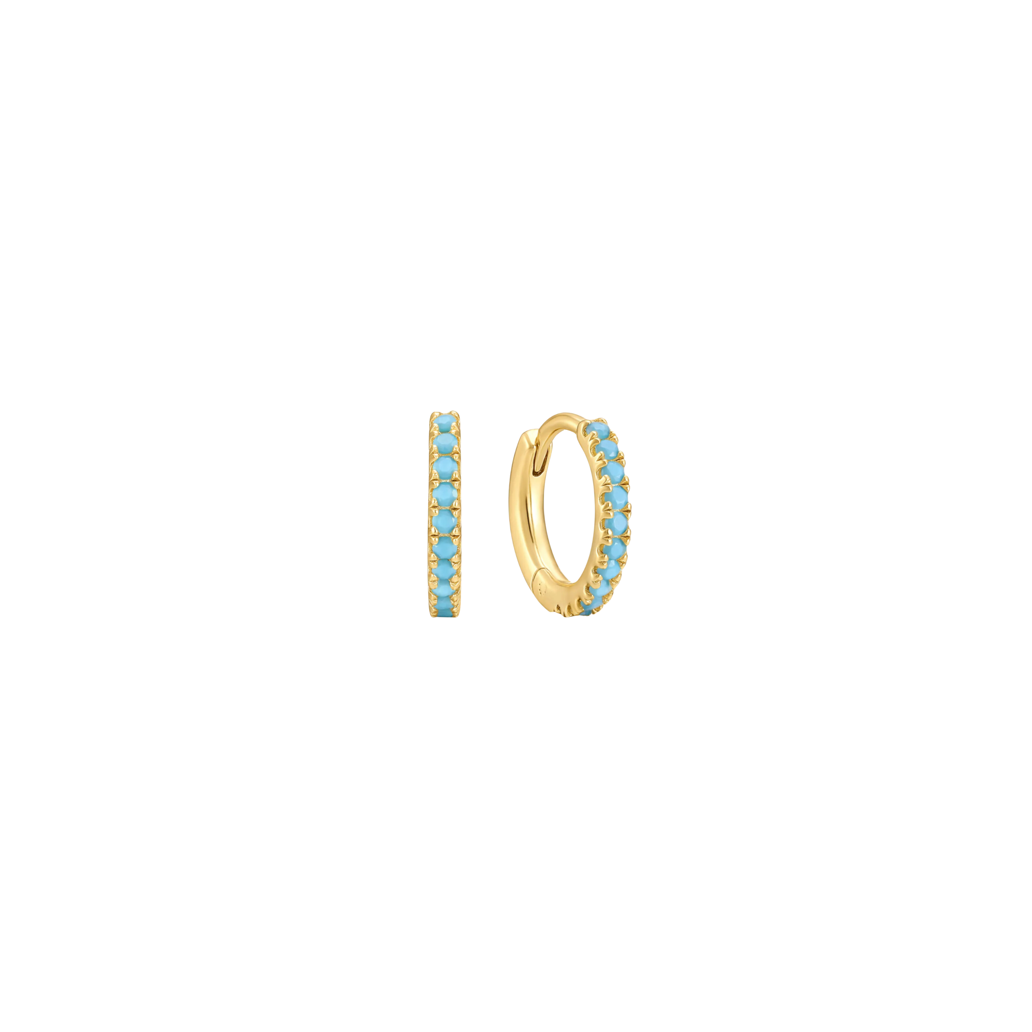 dainty turquoise hoop earrings