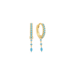 turquoise hoop earrings with gold earring charms