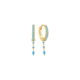 turquoise hoop earrings with gold earring charms