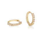 14k Solid Gold Opal Huggies Kate Gates Jewelry