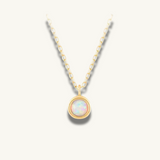 14k solid gold opal pendant necklace