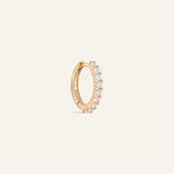 14k Solid Gold Opal Huggies Kate Gates Jewelry