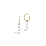 Gold 3 Stone Drop Earrings Kate Gates Jewelry