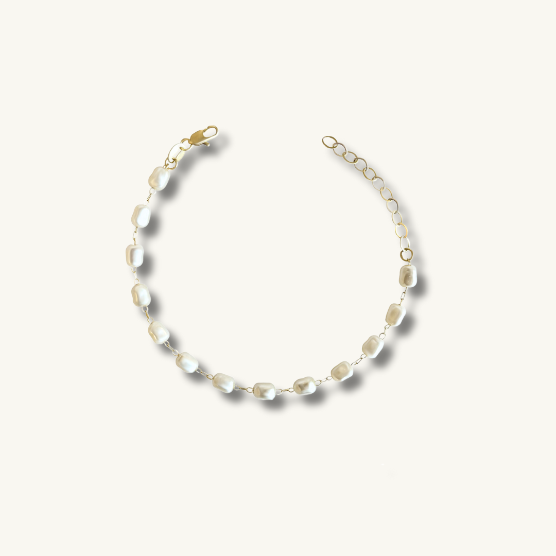 Gold Baroque Pearl Bracelet
