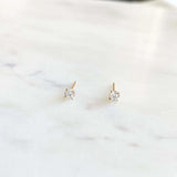 Anne Admirable 14k Solid Gold Round Cubic Zirconia Stud Earrings - Kate Gates Jewelry
