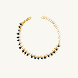 gold black beaded bracelet