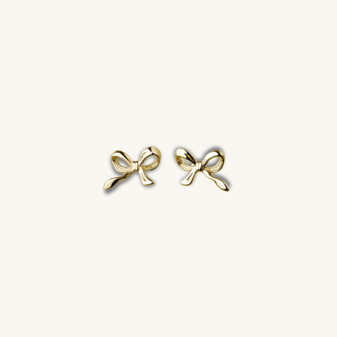 bow earrings gold