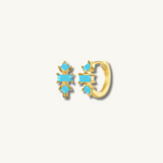 turquoise baguette huggie earrings