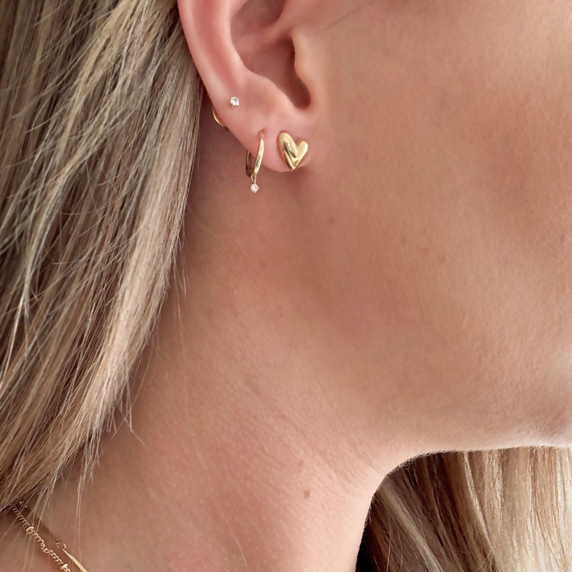 Hannah Heart Stud Earrings Kate Gates Jewelry