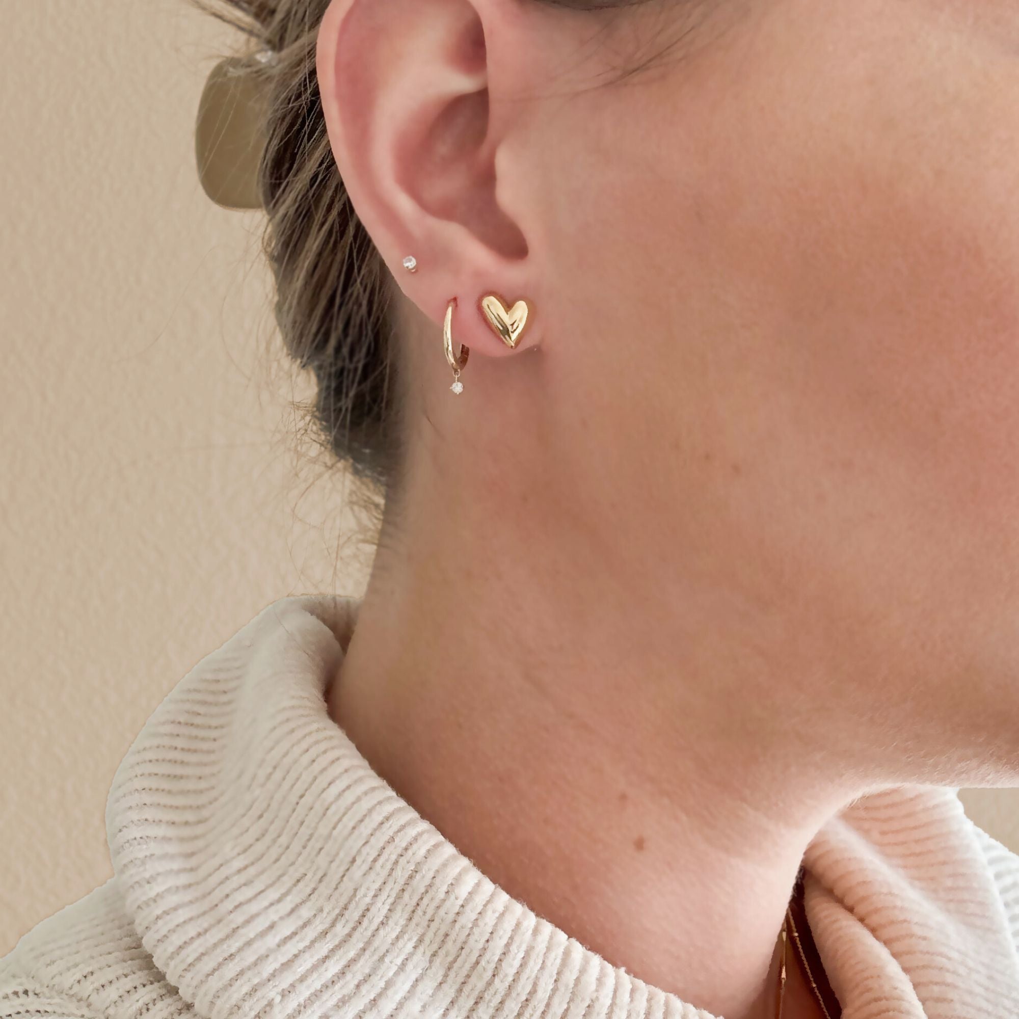 Hannah Heart Stud Earrings Kate Gates Jewelry