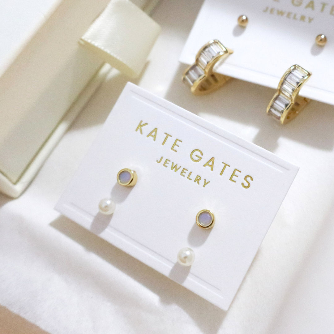 dainty opal stud earrings