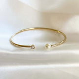 Marleen 18K Gold Filled Pearl Adjustable Cuff Bracelet - Kate Gates Jewelry