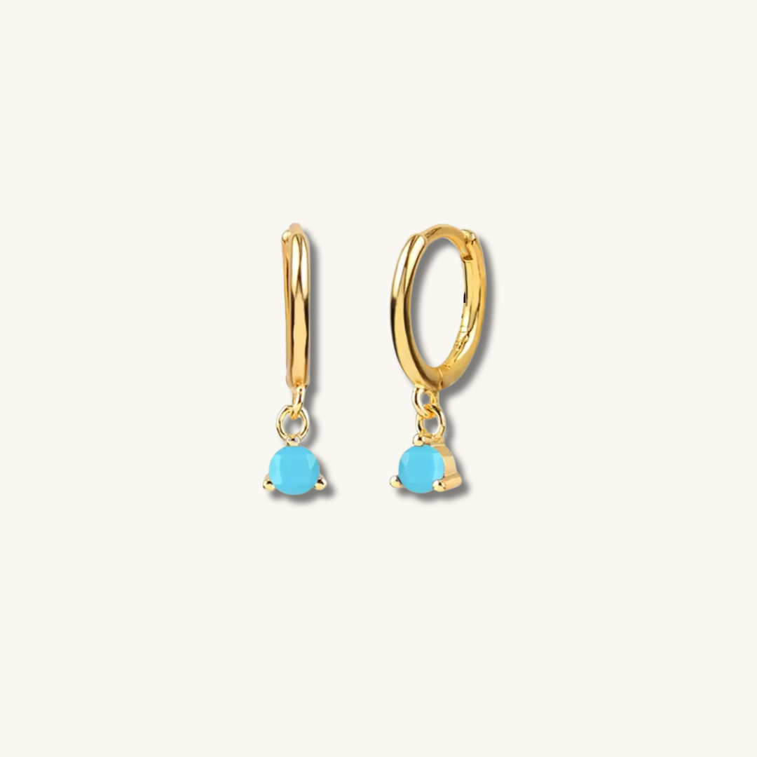 turquoise gold hoop earrings