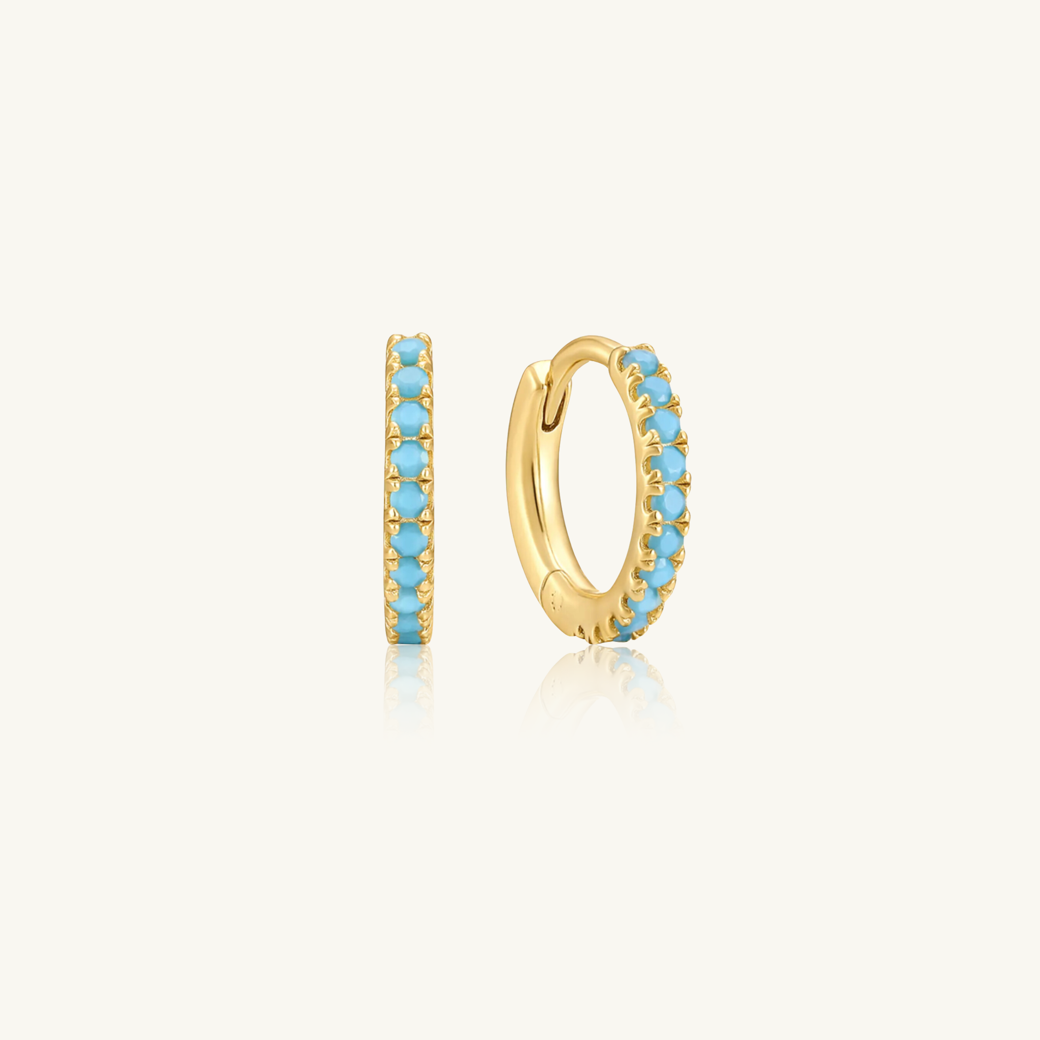 Turquoise Huggie Earrings