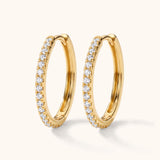 Medium CZ Gold Hoop Earrings