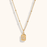Gold CZ Crescent Moon Necklace