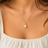 dainty opal pendant necklace