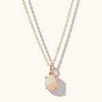 14k gold filled chain with an val opal pendant