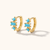 Geometric Turquoise Huggies