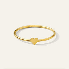 14k gold dainty ring with a dainty heart in 14k gold filled