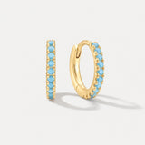 Dainty Turquoise Huggie Earrings