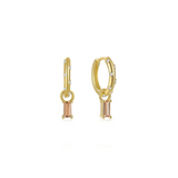 Gold Earring Charms sitting on gold dainty hoops
