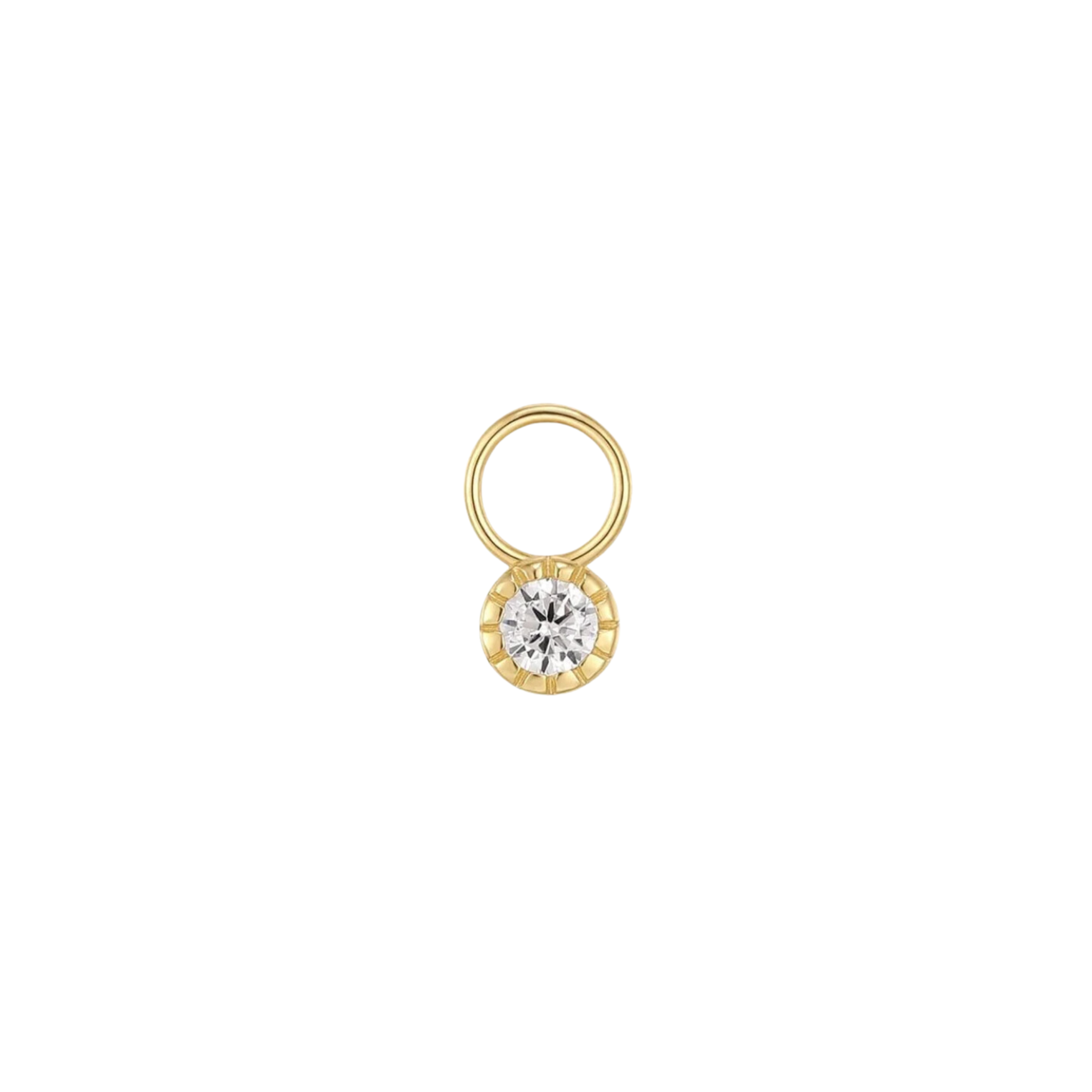 gold solitaire earring charms