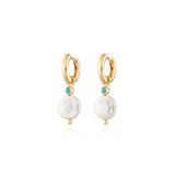 Turquoise Pearl Drop Earrings