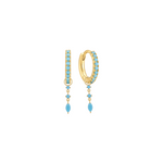 gold turquoise earrings with earring charms