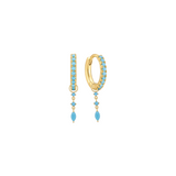 gold turquoise earrings with earring charms