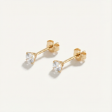 Anne Admirable 14k Solid Gold Round Cubic Zirconia Stud Earrings