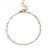 Blue Enamel Beaded Bracelet