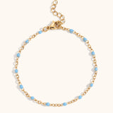 Blue Enamel Beaded Bracelet