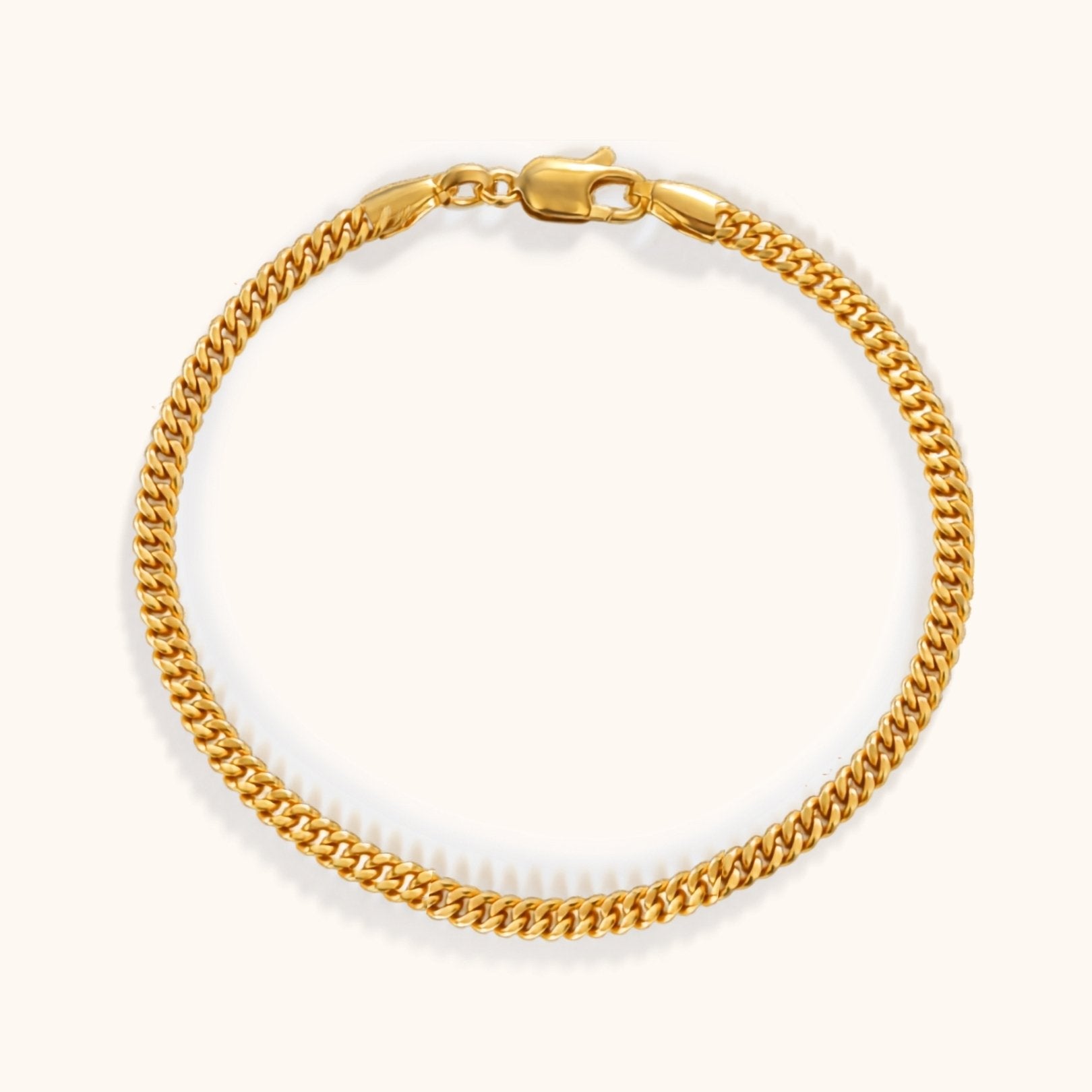 18k gold filled curb chain tarnish free bracelet