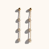 Gold Pearl Drop Earrings