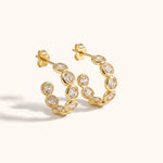 18k gold filled solitaire hoop earrings