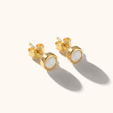 Round Opal Earrings