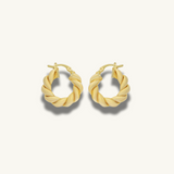 18k Gold Croissant Hoops