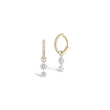 Gold 2 Stone Drop Earrings