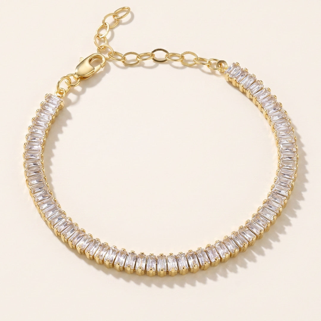 Gold Baguette Tennis Bracelet