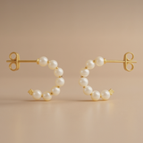 Lauren Pearl Hoop Earrings