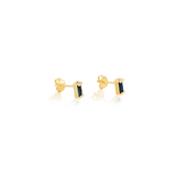 Layla Black Cubic Zirconi Baguette Stud Earrings in 18K Gold Filled - Kate Gates Jewelry