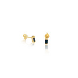 Layla Black Cubic Zirconi Baguette Stud Earrings in 18K Gold Filled - Kate Gates Jewelry