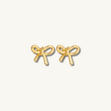 Bubbly Gold Bow Earrings