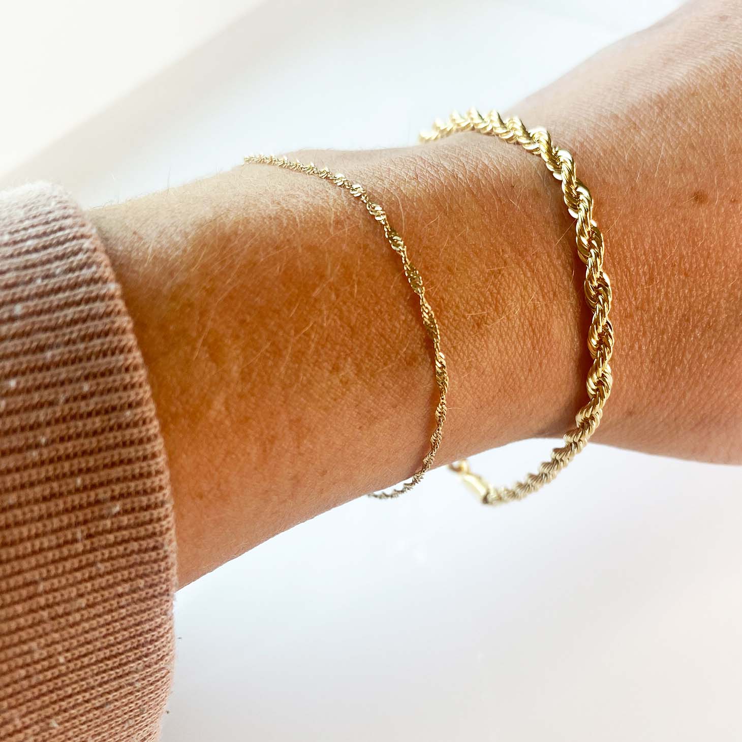 Christine 18k Gold Filled Rope Chain Bracelet - Kate Gates Jewelry