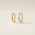 14k gold hoops with cubic zirconia stones