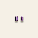 Baguette Birthstone Studs