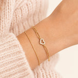 Gold Heart Paperclip Bracelet