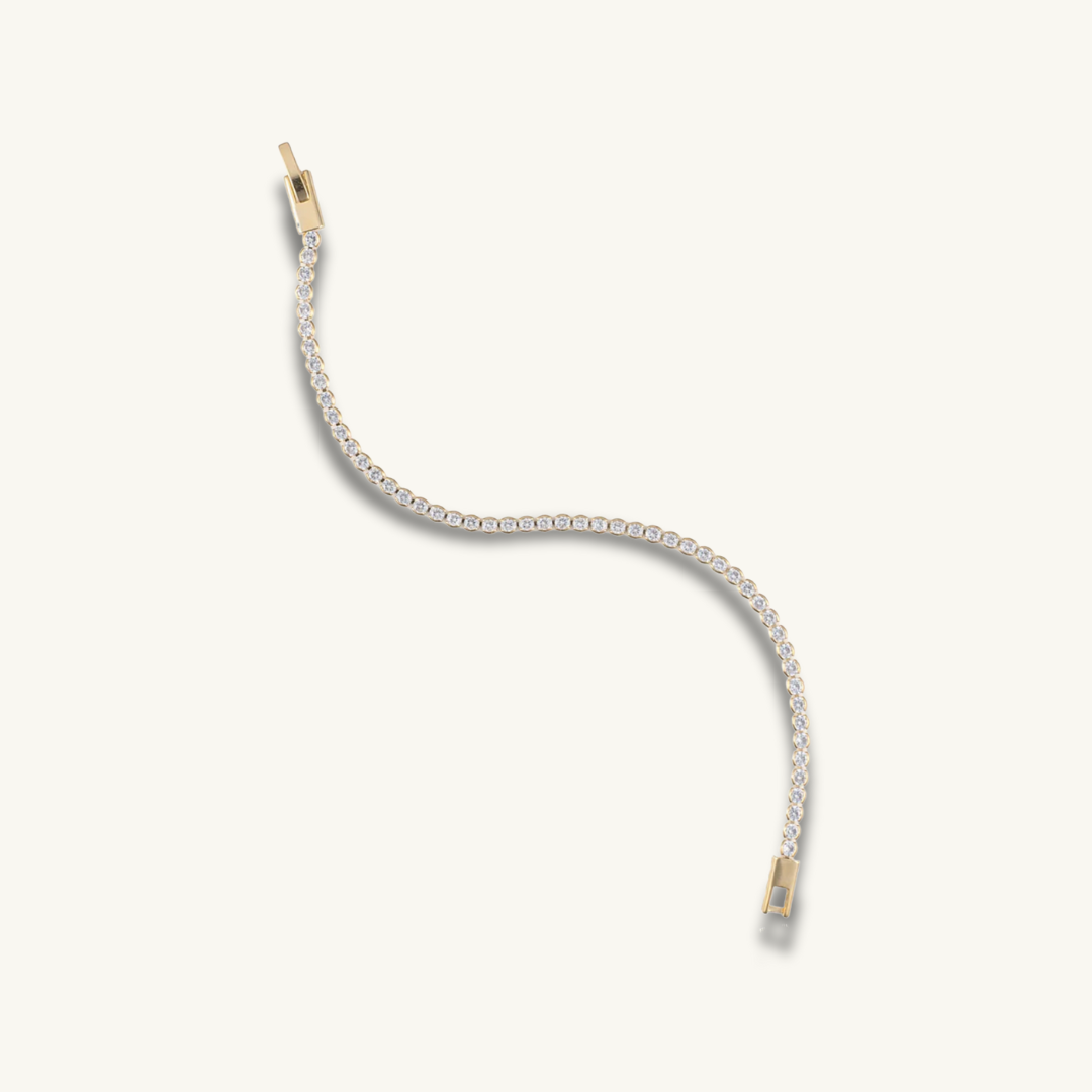 solitaire gold tennis bracelet